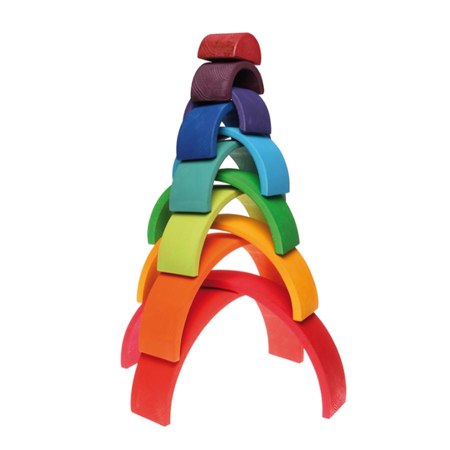 グリムス社 アーチレインボー 大 虹色 トンネル 積み木 木の