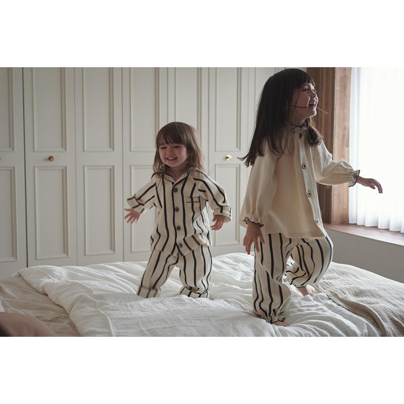 キッズ ナイトウエア パジャマ 部屋着 calmy 1 stripe キッズ ナイトウエア パジャマ 部屋着 calmy 1 stripe