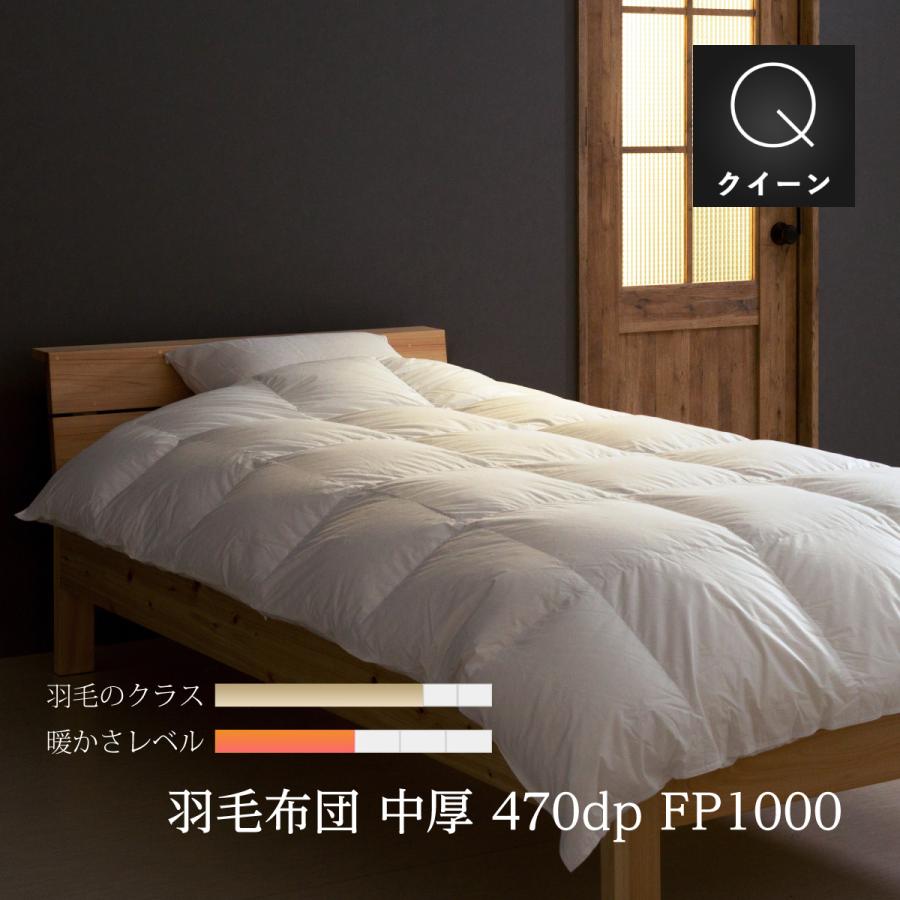 ドイツ製 高級羽毛掛け布団 高品質 NOMITE認証　クイーンサイズ 眠りのプロショップSawada 羽毛布団 クイーン ロング 中厚 掛け布団 本