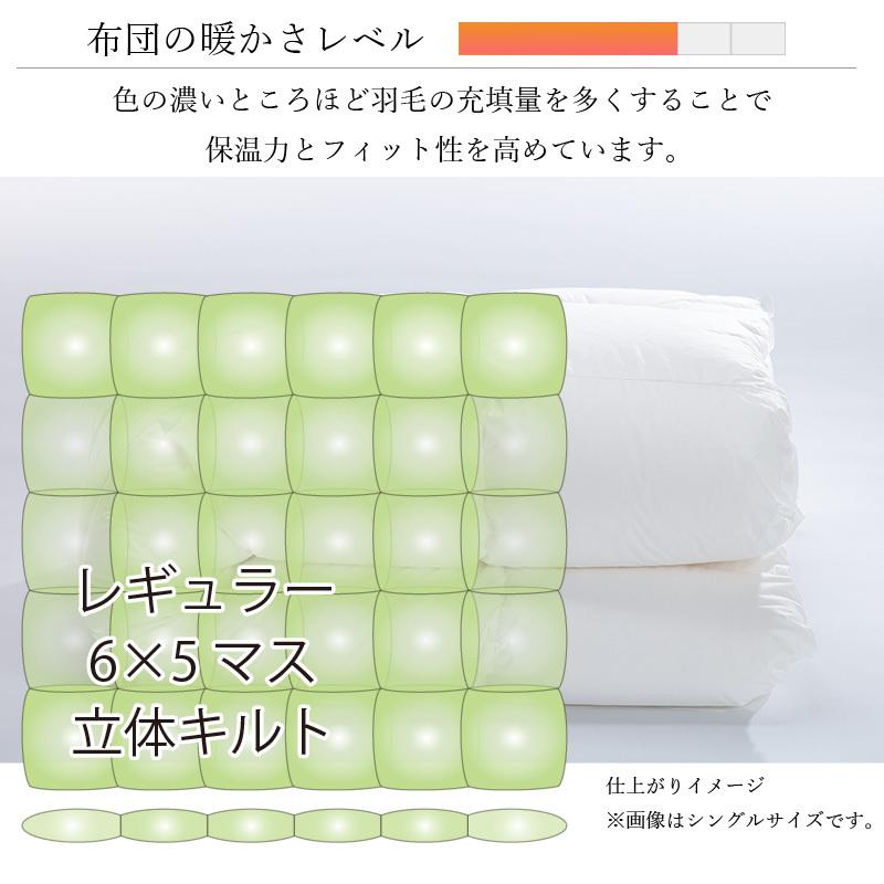 羽毛布団 キング ロング 掛け布団 レギュラー 本掛け TE200-PPMG95 マザーグースダウン使用 超軽量ドイツ製生地：綿100% 一般的な冬布団の保温性の画像