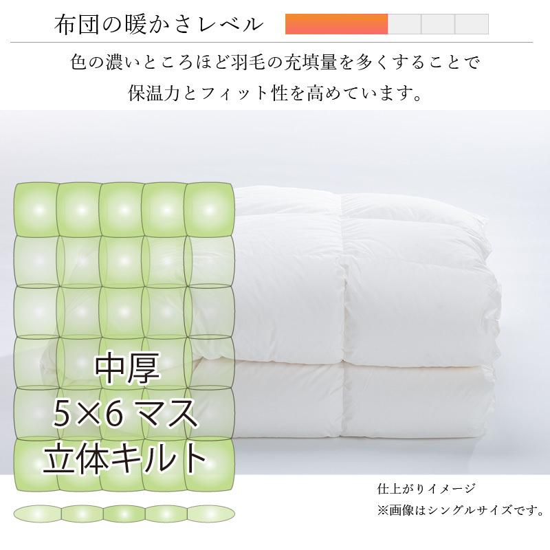 羽毛布団 シングル ロング 中厚 掛け布団 本掛け SB100-HWG95 440dp トップグレードグースダウン使用 超軽量日本製生地：綿100% 高気密住宅やマンション向け_1