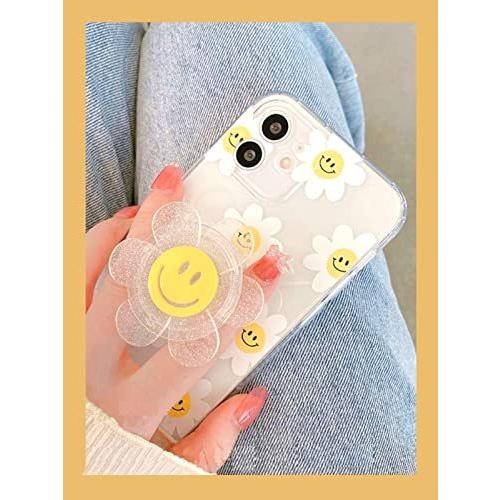Iphoneケース スマイリー にこちゃん 花 クリア 透明 キャラクター 韓国 ソフトケース カバー 携帯ケース 携帯カバー スマホ かわいい 女子 半額