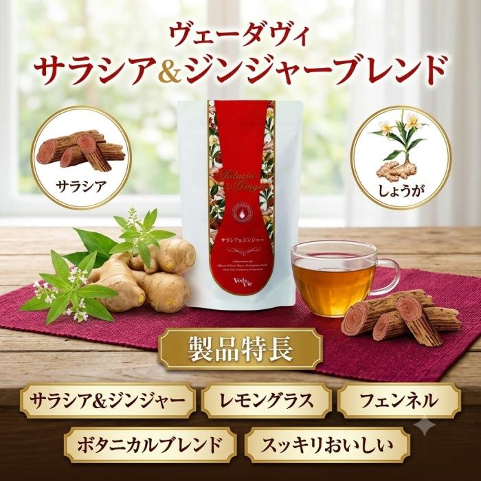 ヴェーダヴィ サラシア ジンジャー ティー 30包×2個セット 入浴剤1P付