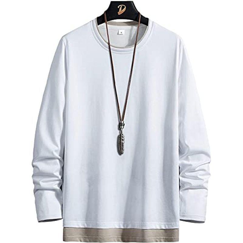 メンズファッション キナリ ベージュ Tシャツ メンズ 長袖 半袖 重ね着風 大きいサイズ ゆったり 無地 100 メンズ 秋服 0uyzly8bss Mbgolfwizard Com