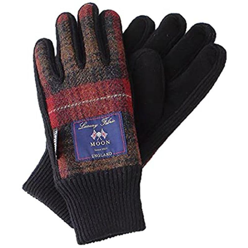 ムーンツイードmoon Tweed メンズ 防寒 手袋 Ay 17aa0175 アカチャチェック X ブラック Keser No
