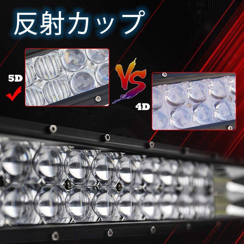 車用LED作業灯　LED作業灯　144W　車用　3Wチップを38個搭載　広角狭角　LEDライトバー　12V　22000LM　24V汎用　6500k　22インチ