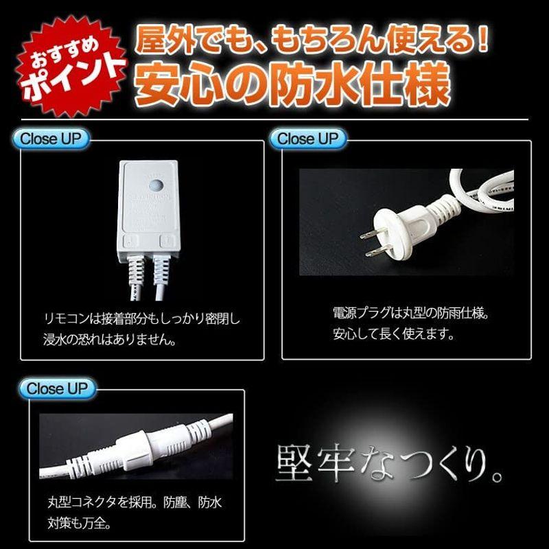 デコレーション用品　電光ホーム　LED　点灯　ドレープライト　×　4.8m　8本　イルミネーション　20パターン　リモコン付き　星モチーフ