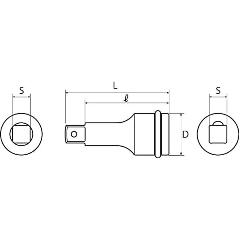 トップ　(TOP)　インパクトレンチ用　全長175?　差込角25.4?　エクステンションバー　PX-8175