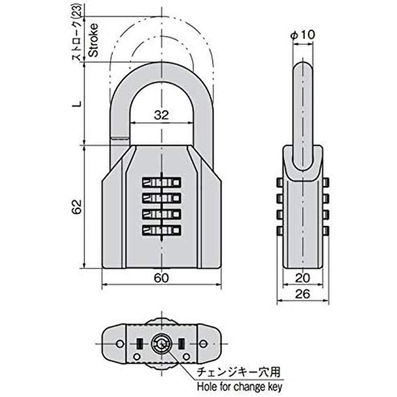 タキゲン　ステンレスダイヤル南京錠　C-1556-60