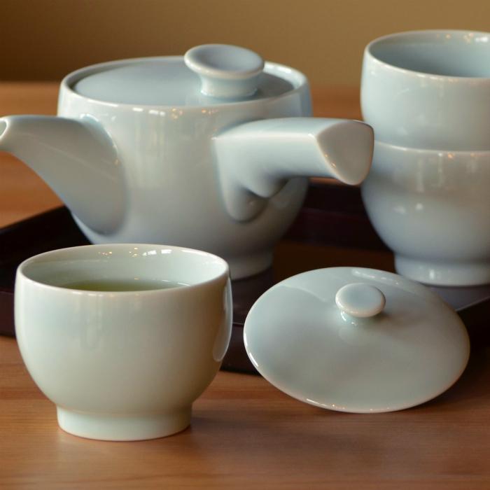 白山陶器 和食器 おしゃれ 波佐見焼 湯呑 茶和 煎茶用蓋 青白釉