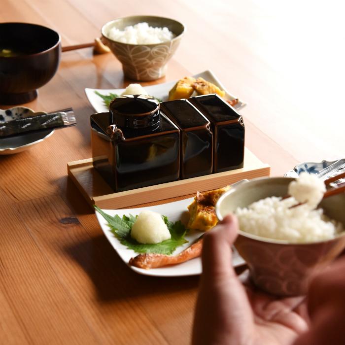 白山陶器 和食器 おしゃれ 波佐見焼 コンディメント 3点セット 調味料
