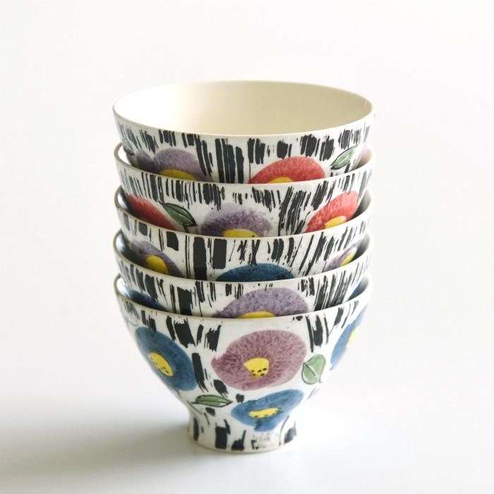 和食器 おしゃれ 波佐見焼 お茶わん 筒山太一窯 刷毛花紋 茶付