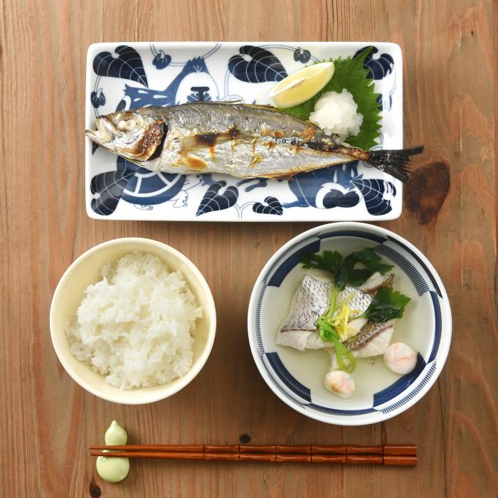 natural69 和食器 おしゃれ波佐見焼 角皿 ナチュラル69 染付古波佐見