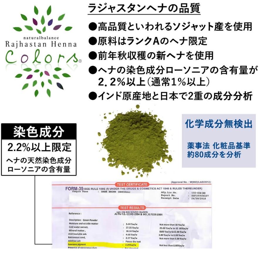 ラジャスタンヘナ ダークブラウン 濃い黒茶色 100g｜naturalbalance｜03