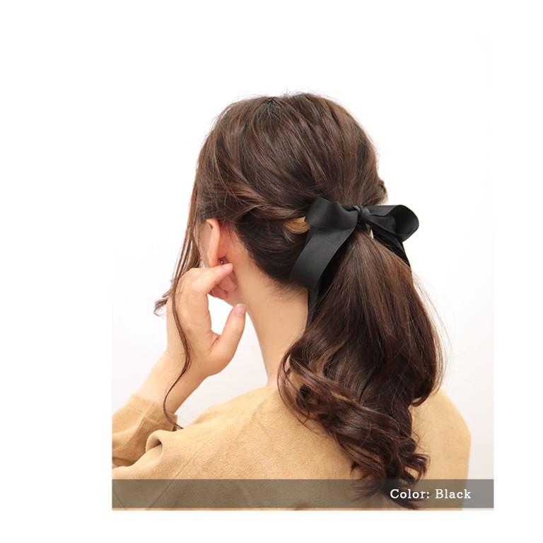ヘアゴム ロングリボン サテン調 おとな リボン シンプル おしゃれ かわいい まとめ髪 ヘアアクセサリー レディース テレワークもおしゃれに Acch390 Natural Berry Acc 通販 Yahoo ショッピング