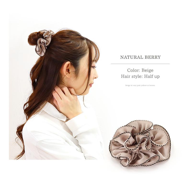 NATURAL BERRY（ナチュラルベリー）シュシュ サイドストライプ ゴールド ポリエステル 大人 可愛い 上品 シンプル まとめ髪 ヘアゴム レディース｜naturalberry｜17