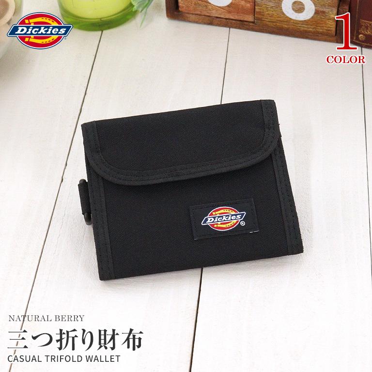 ノベルティ三つ折り財布 ブラック Dickies（ディッキーズ） 三つ折り財布 3つ折りウォレット ポリ