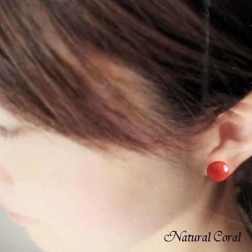 血赤珊瑚 ちあかさんご サンゴ ピアス K18 ナチュラルコーラル : 珊瑚 