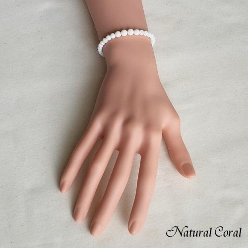 白珊瑚 しろさんご ブレスレット 玉 ナチュラルコーラル : 珊瑚専門店