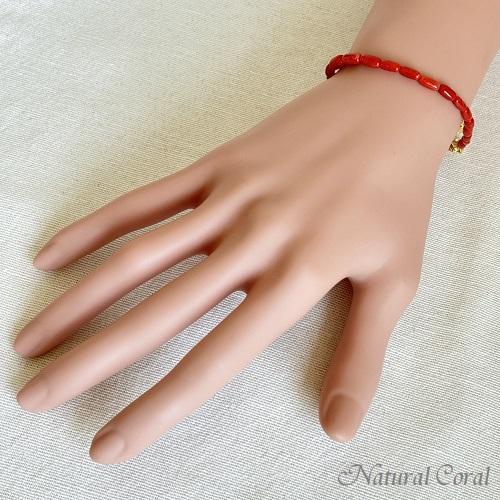 赤珊瑚 あかさんご サンゴ ブレスレット ライス状 ナチュラルコーラル