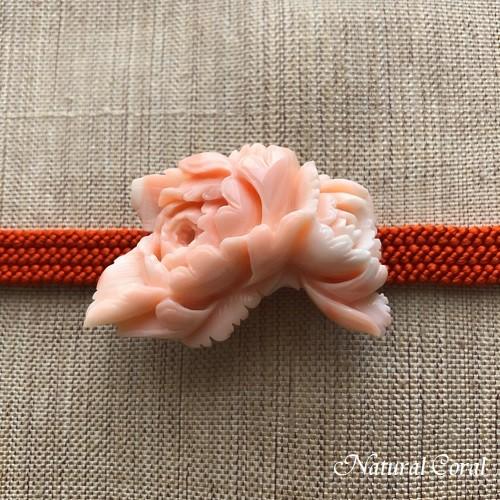気質アップ ピンク珊瑚 ぴんくさんご サンゴ 帯留め 牡丹 ナチュラルコーラル 値引 Www Cepici Gouv Ci