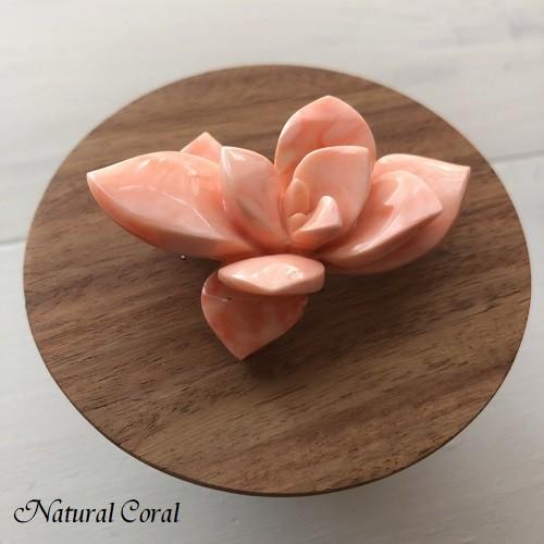 贈り物 本珊瑚製バラ模様の帯留め ピンク珊瑚 裏金具はシルバー製