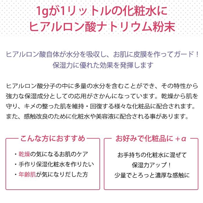 ヒアルロン酸ナトリウム粉末 1g ポスト投函可 美容液 スキンケア 保湿|naturalcosmetic|02