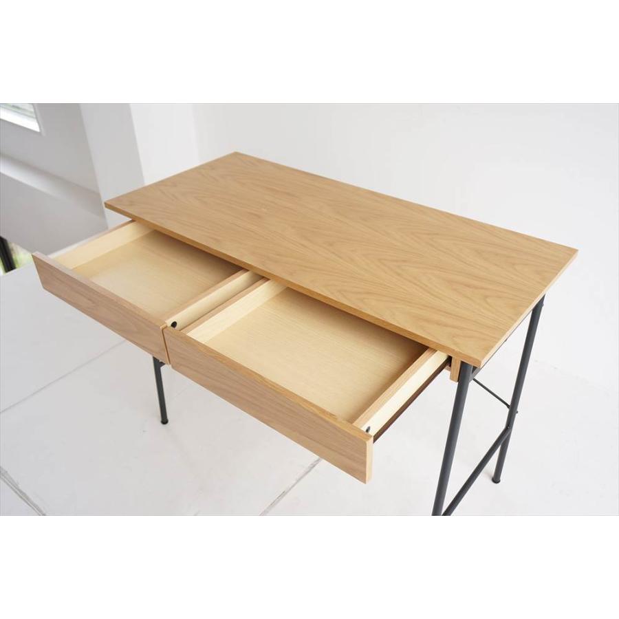 デスク テーブル 幅 100 cm 奥行 45 高さ 72 天然木 スチール ワーク