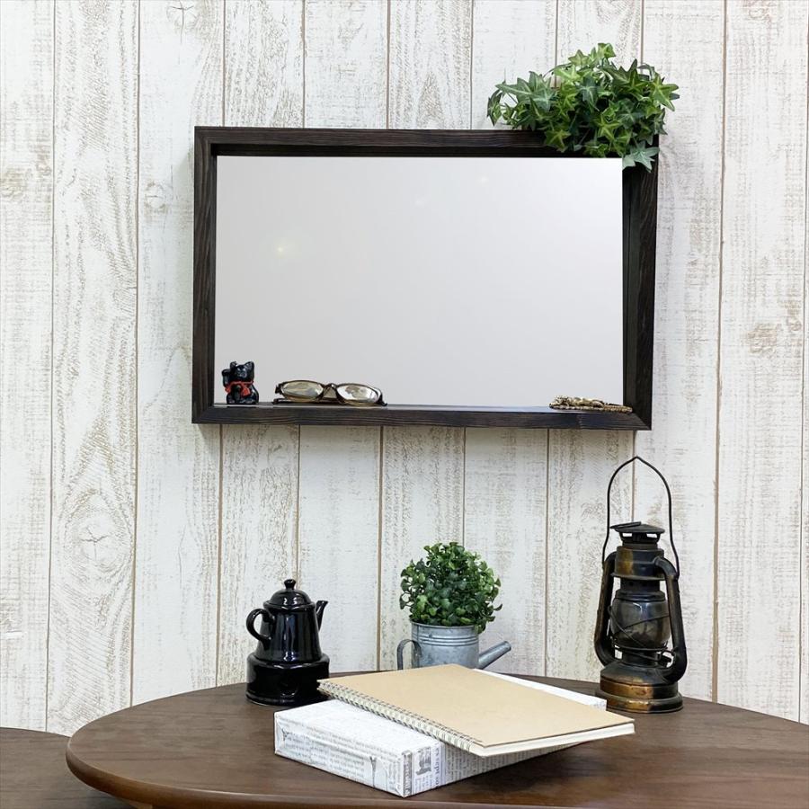 ボックス型ミラー☆ミラー 鏡 アンティーク ウォールミラー 高さ60cm