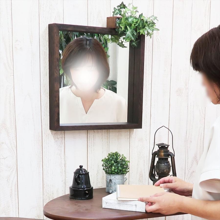 鏡 ミラー 壁掛け ボックスミラー 収納ミラー メイクミラー 40×40cm