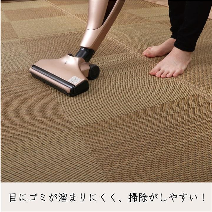 い草ラグ 191×300cm カーペット い草 DXノア 国産 日本製 防炎 市松柄 ナチュラル_3