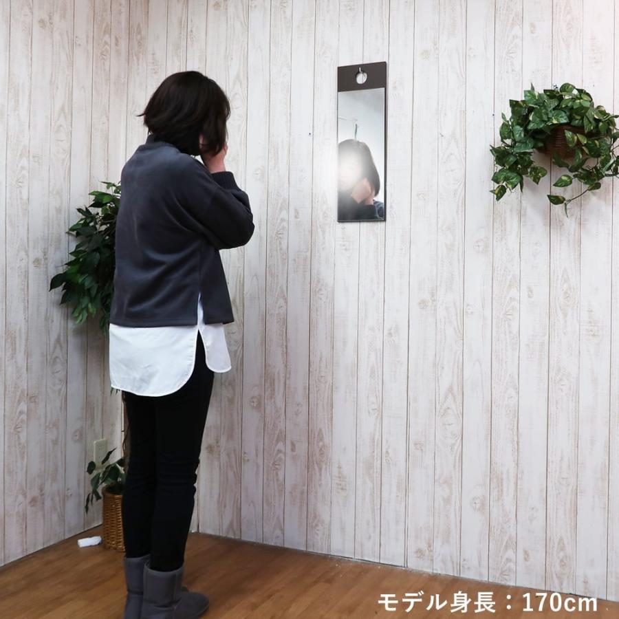 鏡 壁掛け コンパクト フックミラー 壁掛け鏡 スリム 木製 幅20cm 高さ