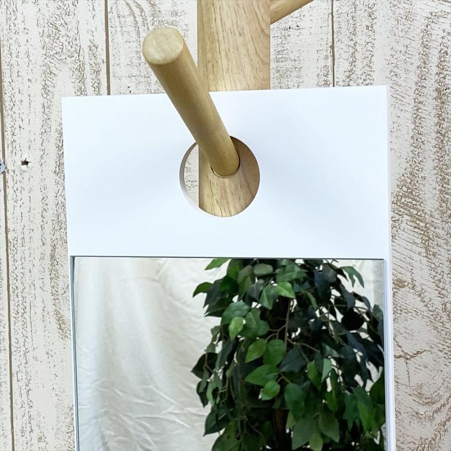 鏡 壁掛け コンパクト フックミラー 壁掛け鏡 スリム 木製 幅20cm 高さ