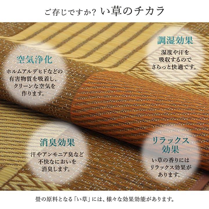 京刺子 い草 ござ 花ござ 国産 日本製 上敷き 和室 敷物 カーペット ラグ 江戸間_4