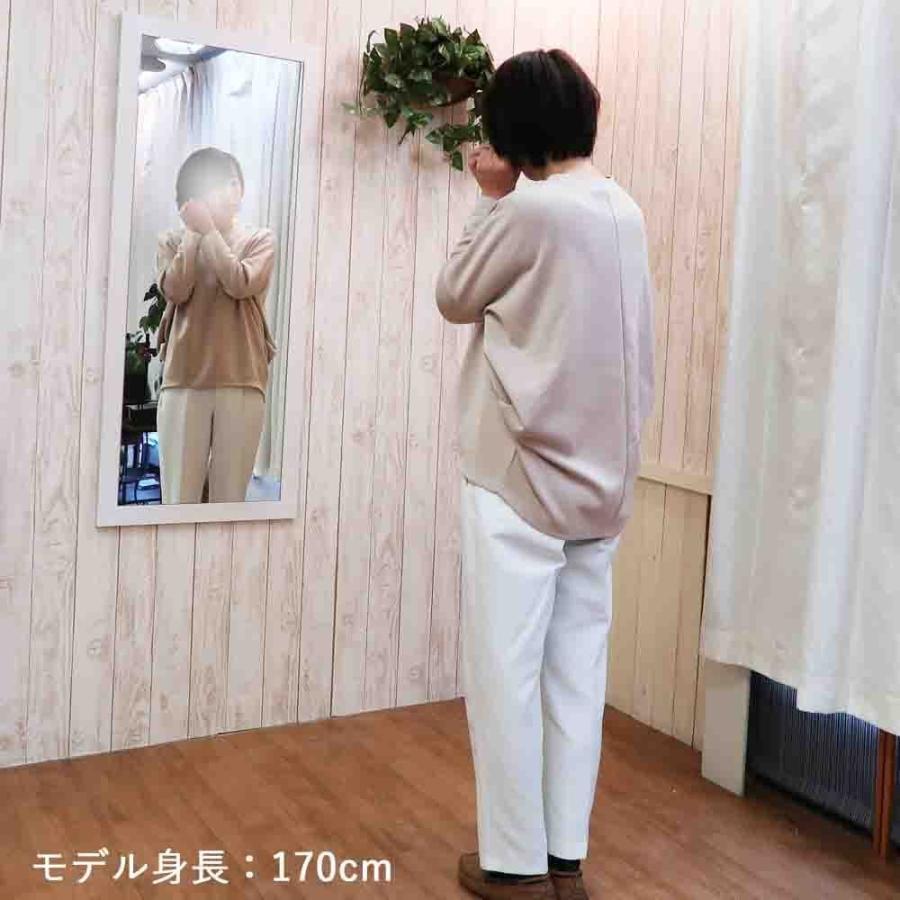 鏡 壁掛け ミラー ウォールミラー 玄関 姿見 木製 幅 54 高さ 130 飛散