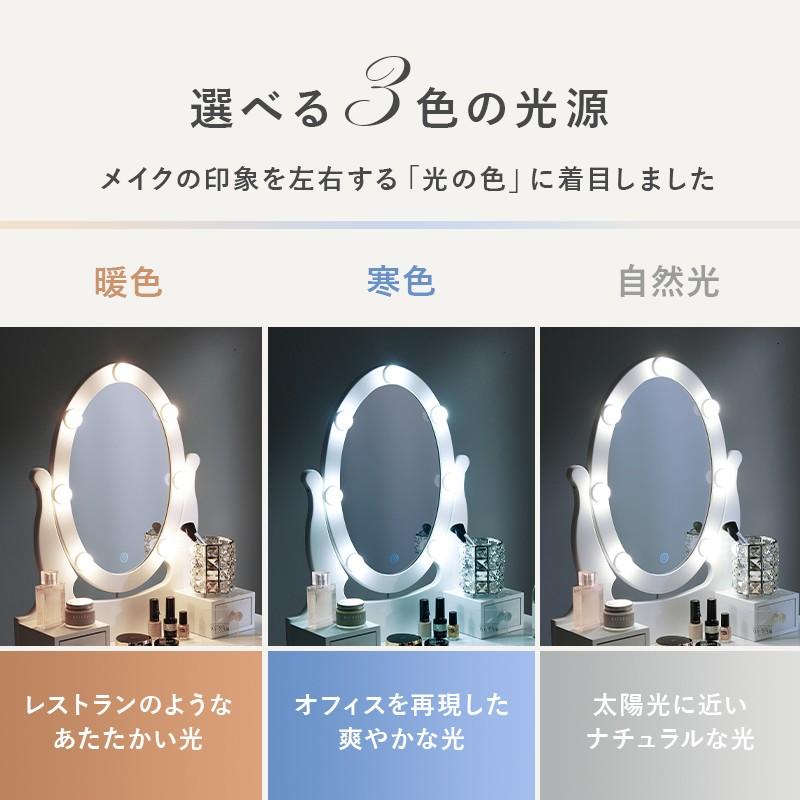 【新品】LED女優ライト　ドレッサー＆スツール　明るさ無段階調節　アウトレット 新品】LED女優ライト ドレッサー＆スツール 明るさ無段階調節