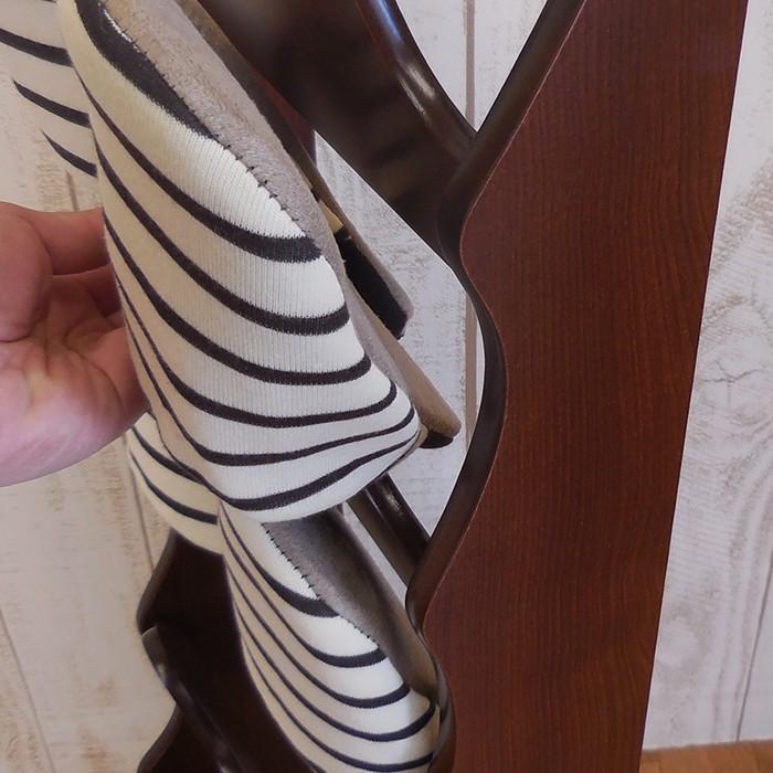 スリッパラック 木製5段 5足 スリム おしゃれ レトロ スリッパ 4足