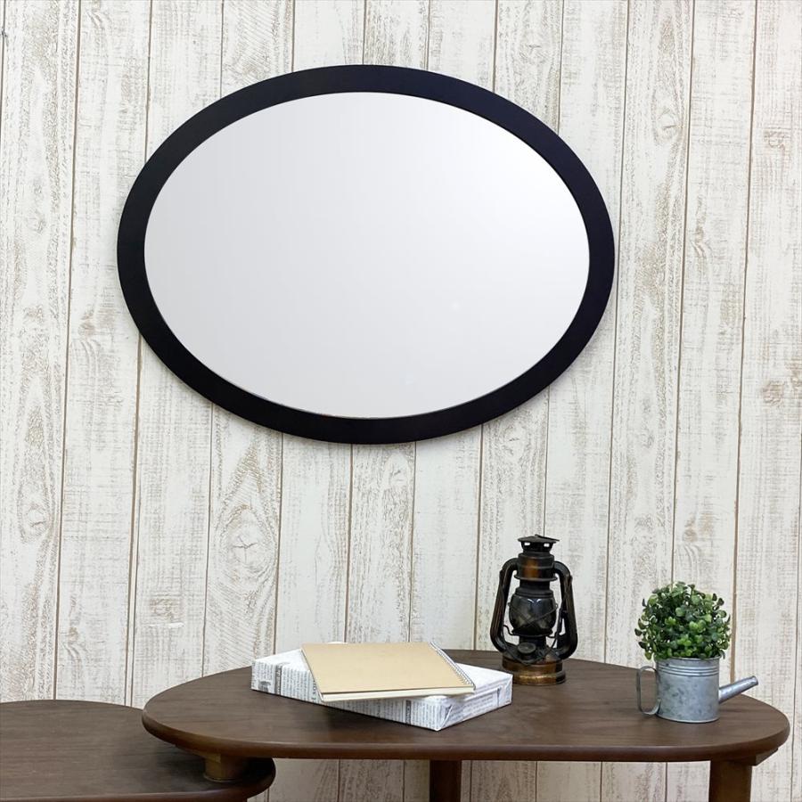 鏡 壁掛け 楕円形 57 × 75 オーバルミラー 日本製 ウォールミラー