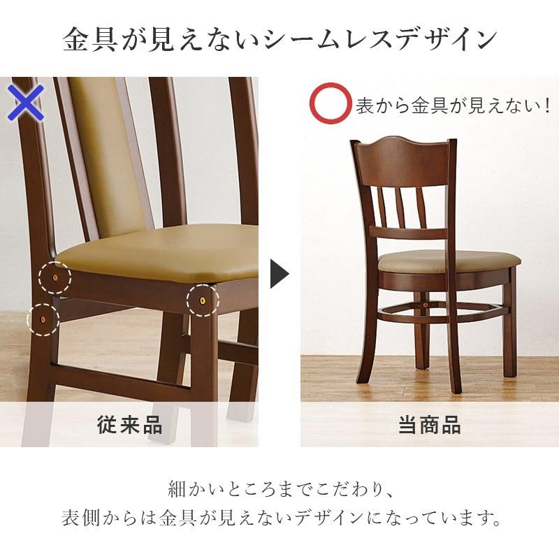 ダイニングチェアー 2脚 チェア 椅子 イス クッション座面 クッション背もたれ 幅42×奥行51.5×高さ81×座面高43cm VC-7593_16