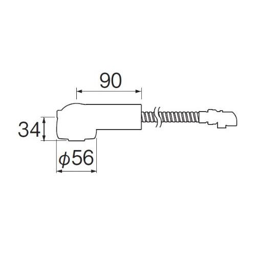 SANEI　水栓補修部品　ラセンホース組品　メッキ　MK3761-560N-S5-2MMH-1.1