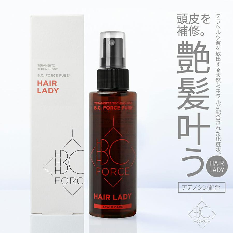 B.C.FORCE ピュアヘア レディ 120ml 頭皮ケア 低刺激 化粧水 活性酸素 除去 テラヘルツ 効果 ミストスプレー 無香料 アデノシン スカルプ｜naturalplusone｜02