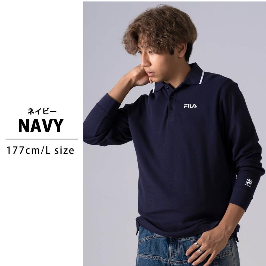 FILA（フィラ） 長袖ポロシャツ メンズ レディース 綿100% UVカット