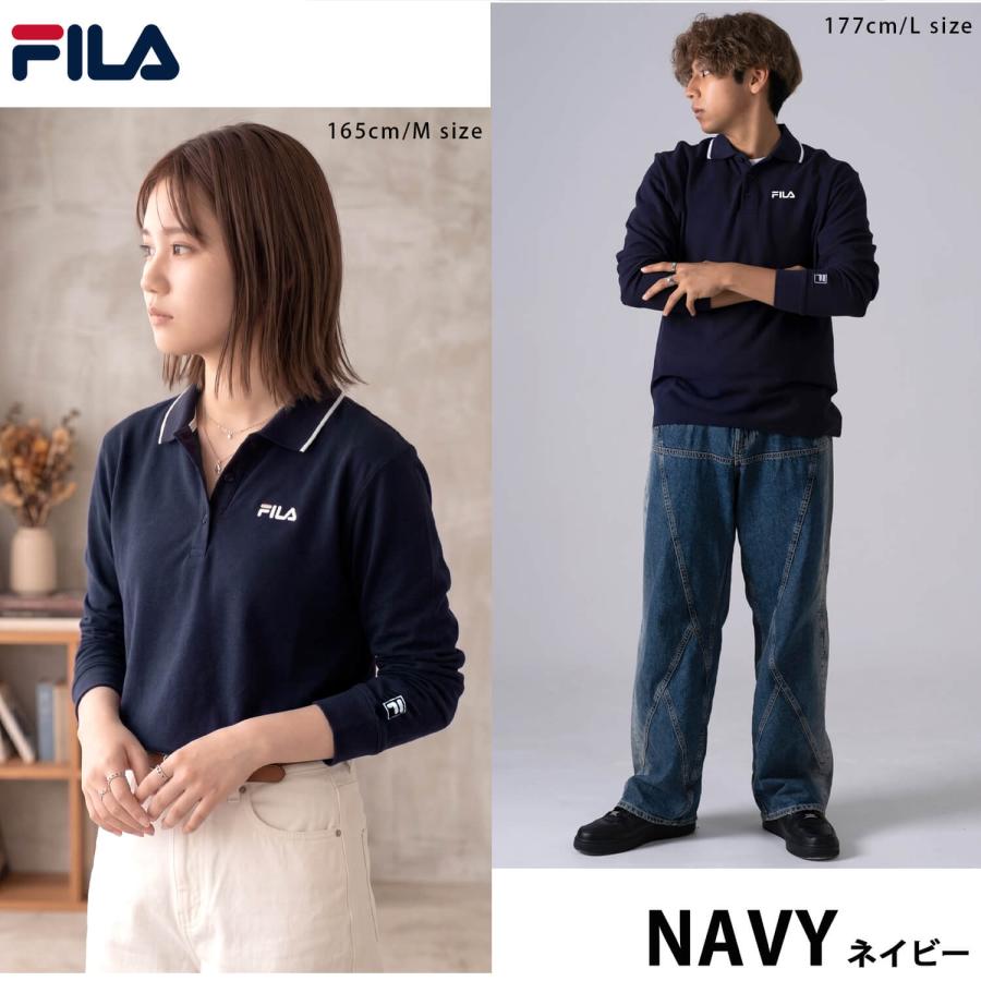FILA（フィラ） P10倍 長袖ポロシャツ メンズ レディース 綿100% UV