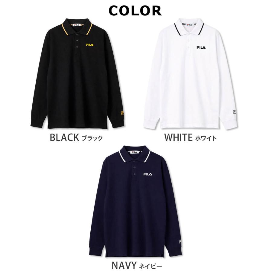 FILA（フィラ） 長袖ポロシャツ メンズ レディース 綿100% UVカット