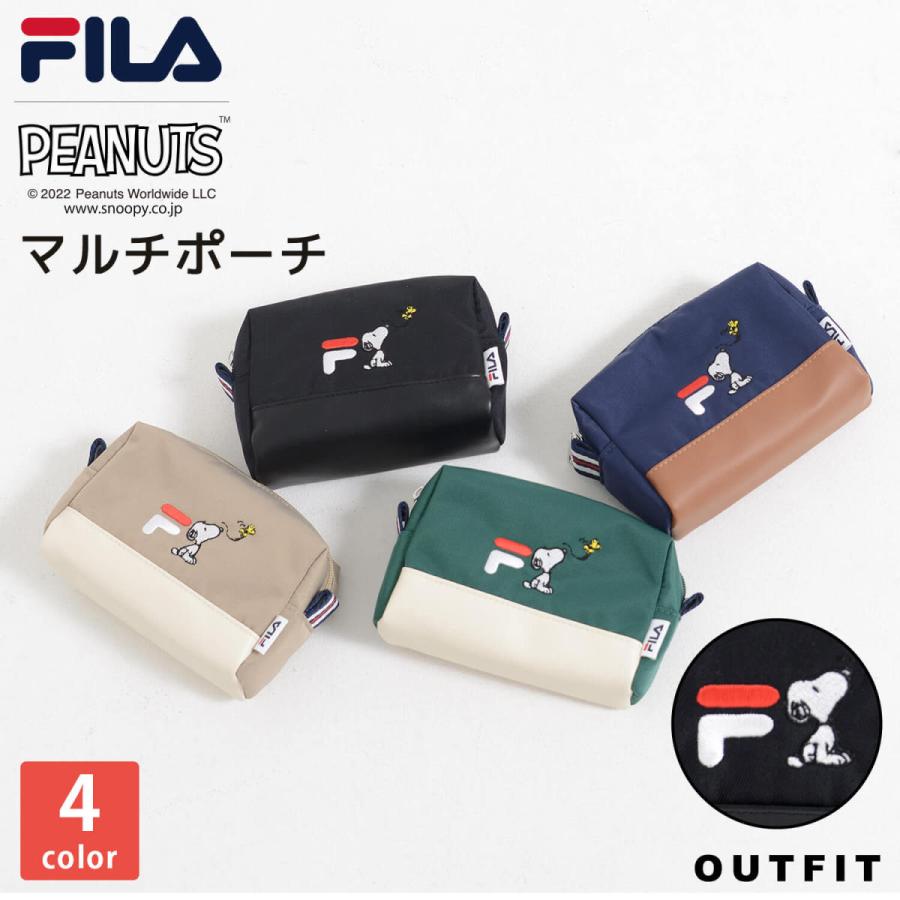 Fila フィラ スヌーピー コラボ 小物入れ ポーチ 化粧ポーチ レディース メンズ ワンポイント ロゴ刺繍 ブランド 韓国 おしゃれ 男女兼用 Outfit 通販激安