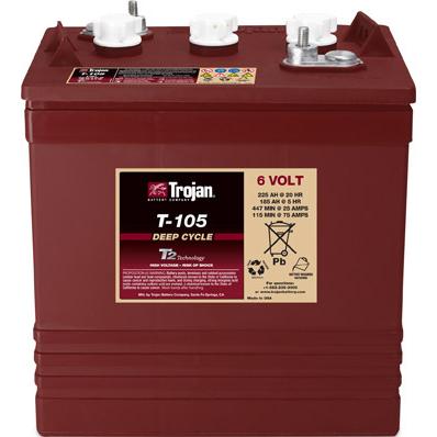 Trojan ディープサイクル バッテリ T-105 ／ ELPT (シングル) 6V 