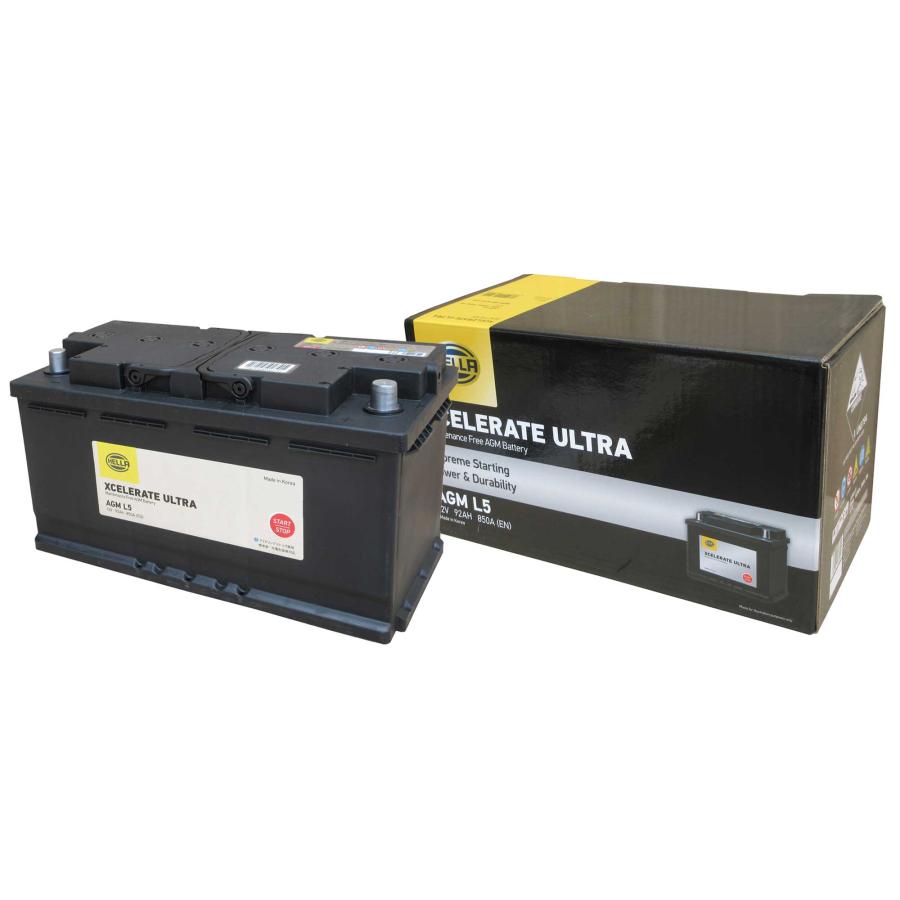 欧米車/船 AGM 12V バッテリー L5 HELLA XCELERATE ULTRA G&Yu［正規品
