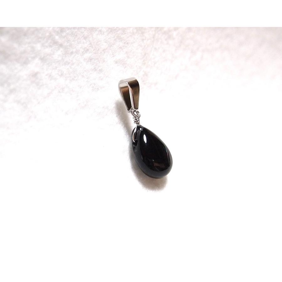 モリオンのペンダントトップたん！これは良い！ネックレスもついてるよ！ しずくモリオン（黒水晶）のペンダントトップ ネックレス トップ