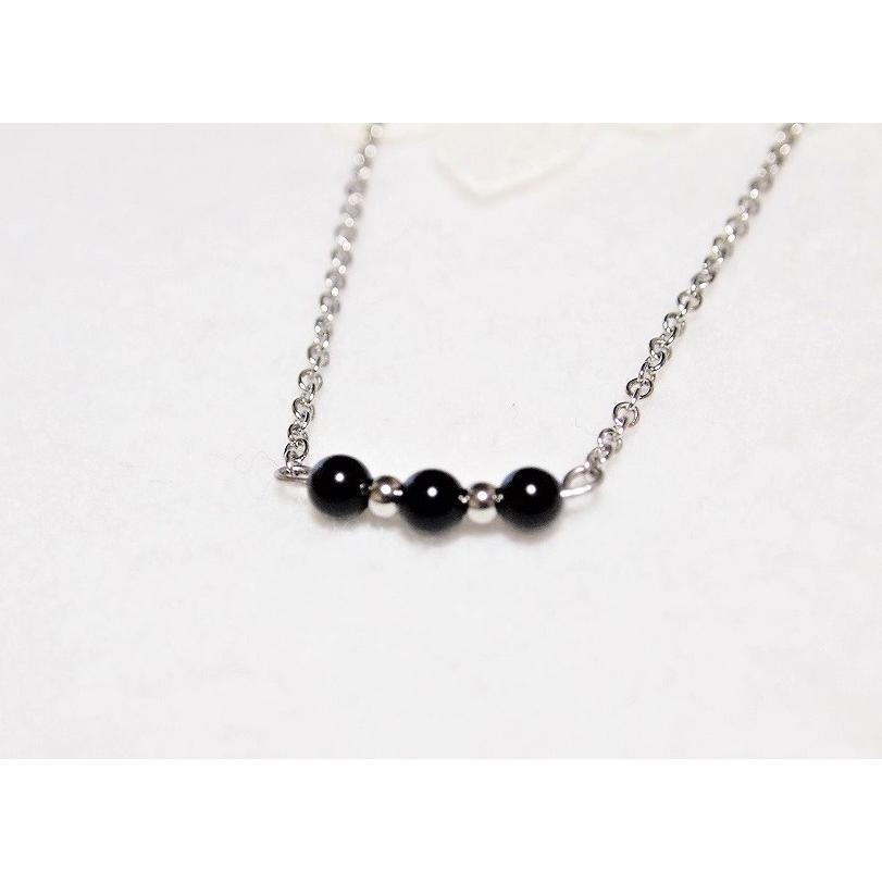 3点分のネックレス詳細です。※ 白.黒水晶ネックレスの掲載からご確認下さいませ。 6mm玉》ネックレス☆高純度テラヘルツ鉱石・北投石・北海道産ブラック