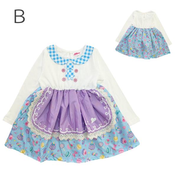 リカちゃんドレス 子供服 女の子 ワンピース 長袖 キッズ 子供  